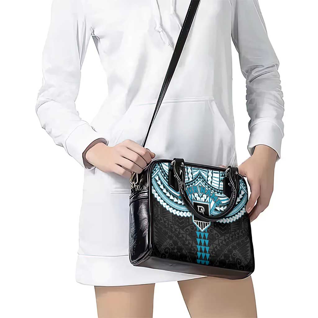 Personalized Port Adelaide Power Shoulder Handbag Polynesian Tribal Pattern Heritage Football