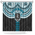 Personalized Port Adelaide Power Shower Curtain Polynesian Tribal Pattern Heritage Football