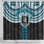 Personalized Port Adelaide Power Shower Curtain Polynesian Tribal Pattern Heritage Football