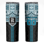 Personalized Port Adelaide Power Skinny Tumbler Polynesian Tribal Pattern Heritage Football