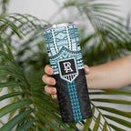 Personalized Port Adelaide Power Skinny Tumbler Polynesian Tribal Pattern Heritage Football
