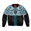 Personalized Port Adelaide Power Sleeve Zip Bomber Jacket Polynesian Tribal Pattern Heritage Football