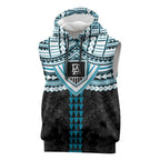 Personalized Port Adelaide Power Sleeveless Hoodie Polynesian Tribal Pattern Heritage Football
