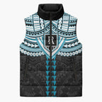 Personalized Port Adelaide Power Sleeveless Puffer Jacket Polynesian Tribal Pattern Heritage Football