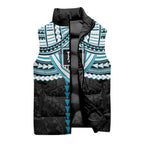 Personalized Port Adelaide Power Sleeveless Puffer Jacket Polynesian Tribal Pattern Heritage Football