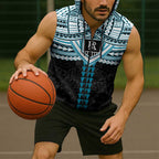 Personalized Port Adelaide Power Sleeveless Zip Hoodie Polynesian Tribal Pattern Heritage Football