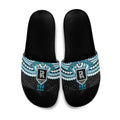 Personalized Port Adelaide Power Slide Sandals Polynesian Tribal Pattern Heritage Football