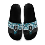 Personalized Port Adelaide Power Slide Sandals Polynesian Tribal Pattern Heritage Football