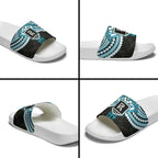 Personalized Port Adelaide Power Slide Sandals Polynesian Tribal Pattern Heritage Football