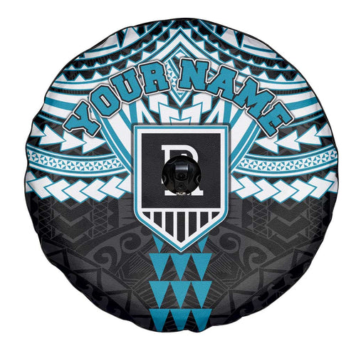 Personalized Port Adelaide Power Spare Tire Cover Polynesian Tribal Pattern Heritage Football