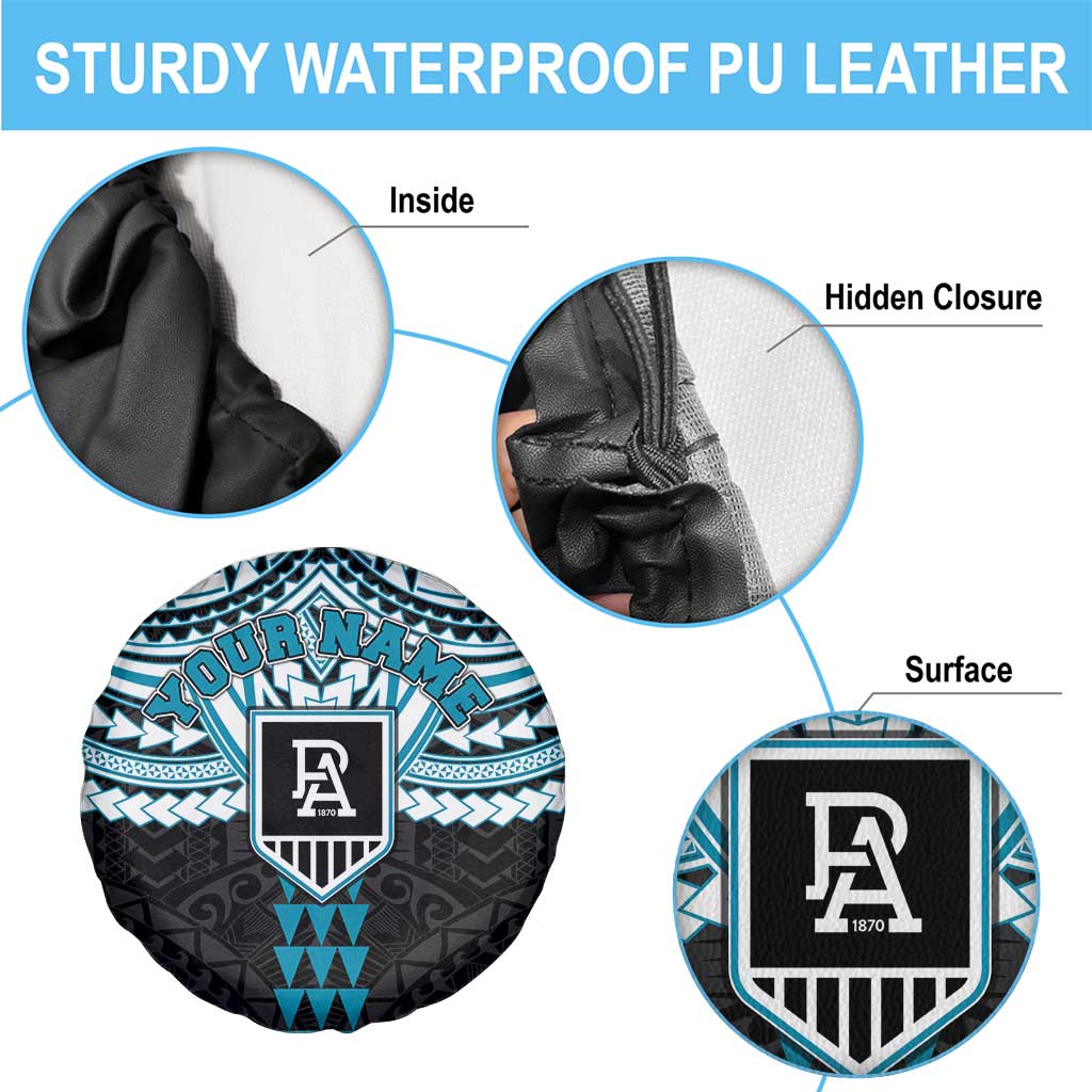 Personalized Port Adelaide Power Spare Tire Cover Polynesian Tribal Pattern Heritage Football