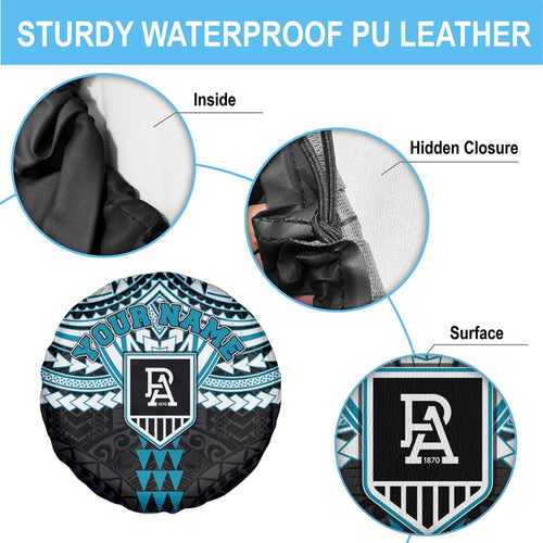 Personalized Port Adelaide Power Spare Tire Cover Polynesian Tribal Pattern Heritage Football