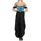 Personalized Port Adelaide Power Summer Maxi Dress Polynesian Tribal Pattern Heritage Football