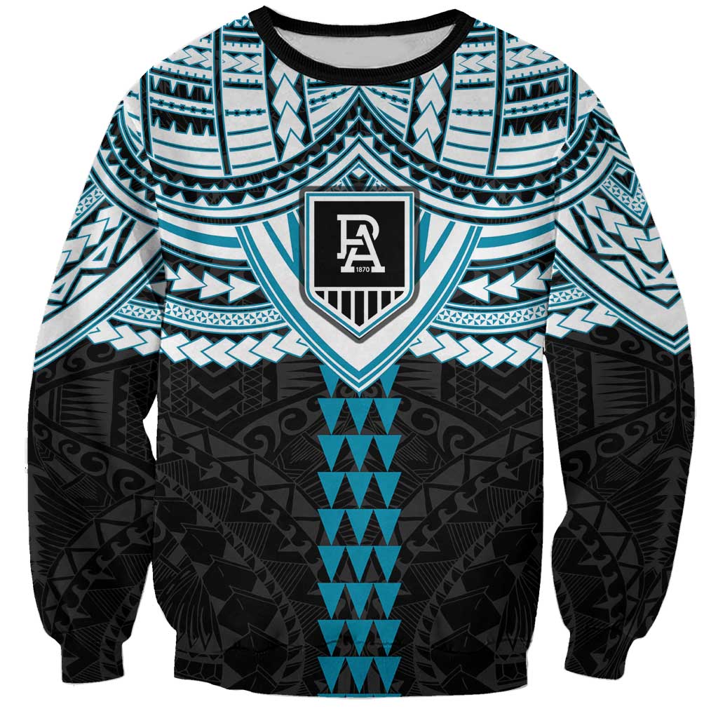 Personalized Port Adelaide Power Sweatshirt Polynesian Tribal Pattern Heritage Football