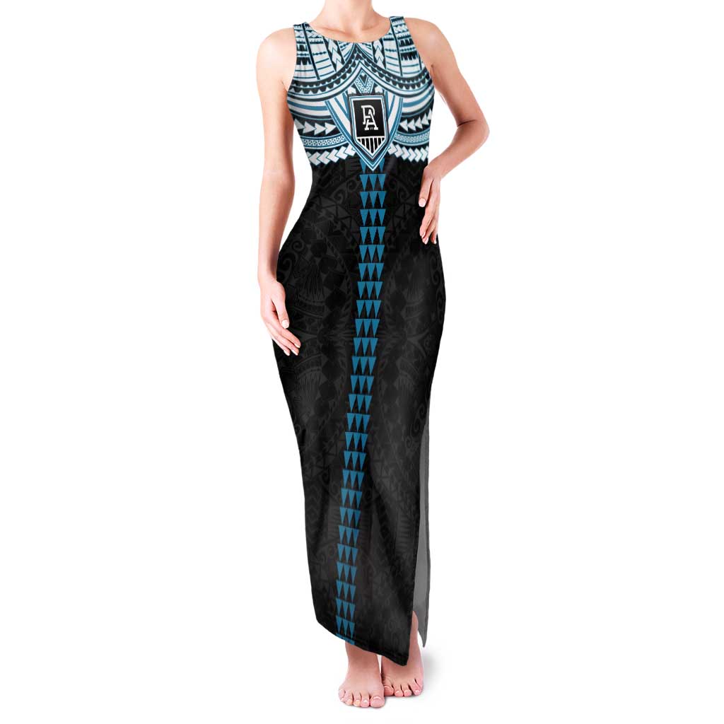 Personalized Port Adelaide Power Tank Maxi Dress Polynesian Tribal Pattern Heritage Football