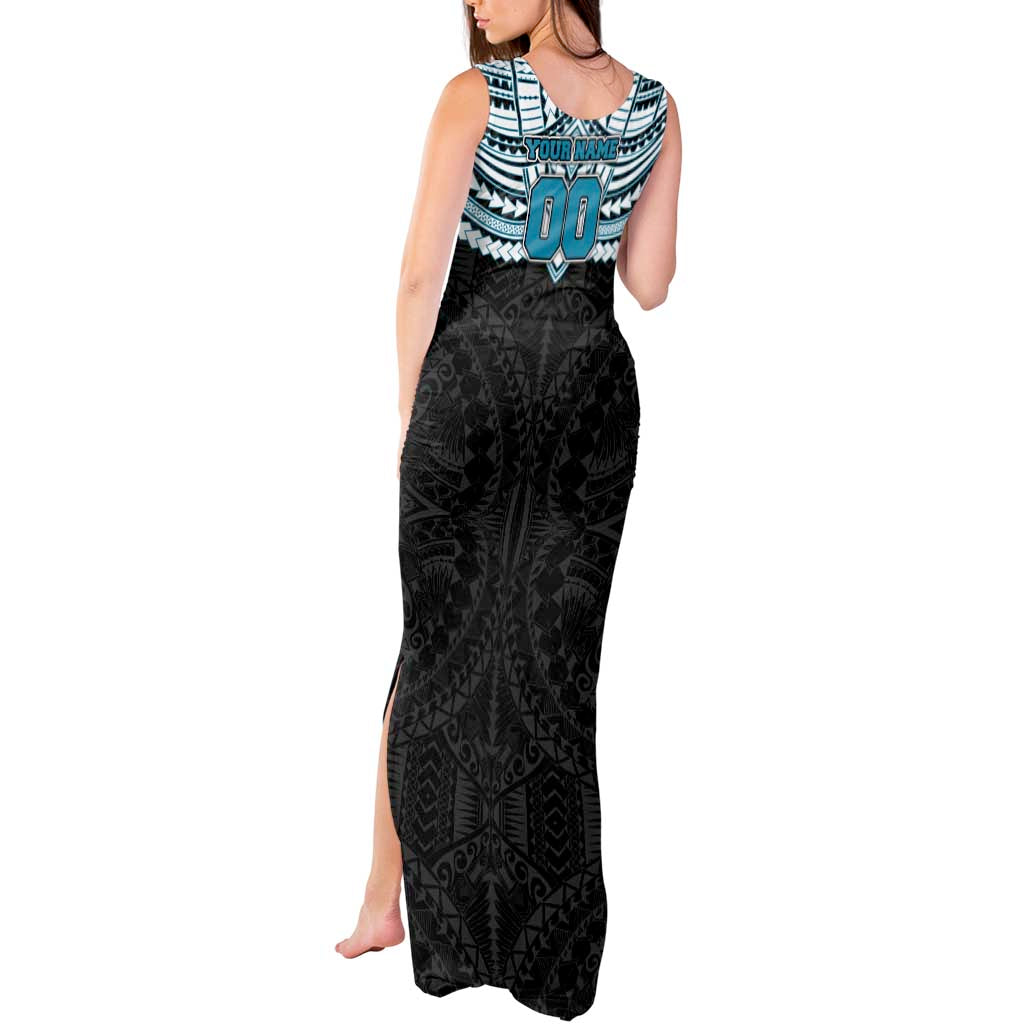 Personalized Port Adelaide Power Tank Maxi Dress Polynesian Tribal Pattern Heritage Football