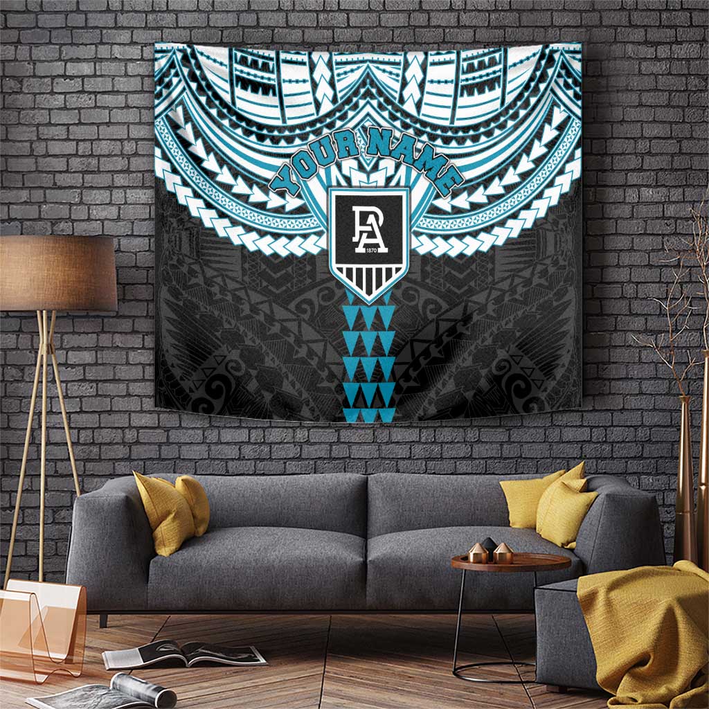 Personalized Port Adelaide Power Tapestry Polynesian Tribal Pattern Heritage Football