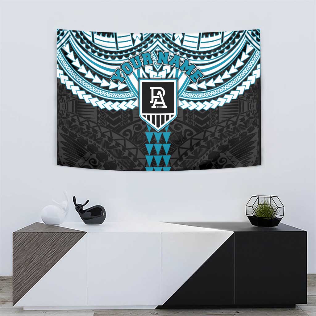 Personalized Port Adelaide Power Tapestry Polynesian Tribal Pattern Heritage Football