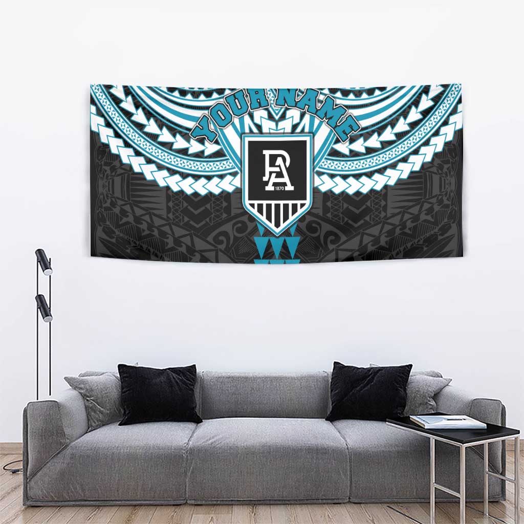 Personalized Port Adelaide Power Tapestry Polynesian Tribal Pattern Heritage Football