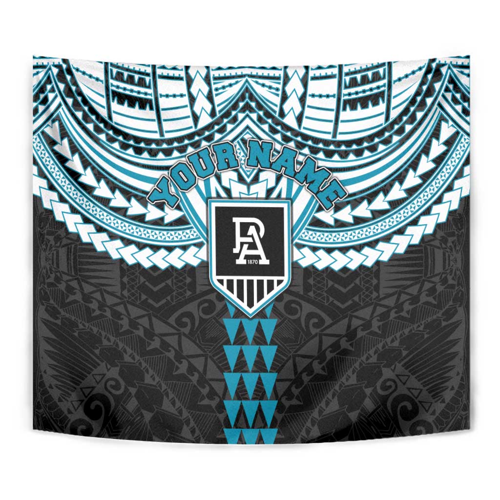 Personalized Port Adelaide Power Tapestry Polynesian Tribal Pattern Heritage Football