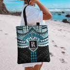 Personalized Port Adelaide Power Tote Bag Polynesian Tribal Pattern Heritage Football