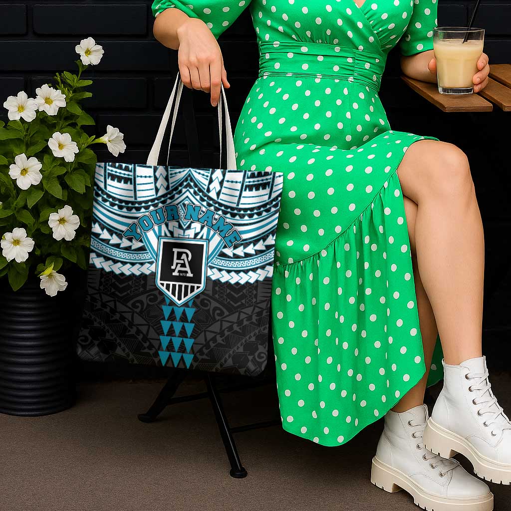 Personalized Port Adelaide Power Tote Bag Polynesian Tribal Pattern Heritage Football
