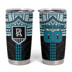 Personalized Port Adelaide Power Tumbler Cup Polynesian Tribal Pattern Heritage Football