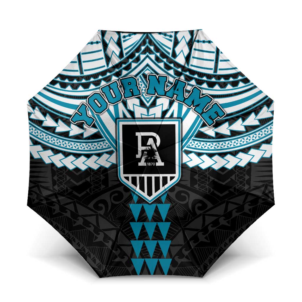 Personalized Port Adelaide Power Umbrella Polynesian Tribal Pattern Heritage Football