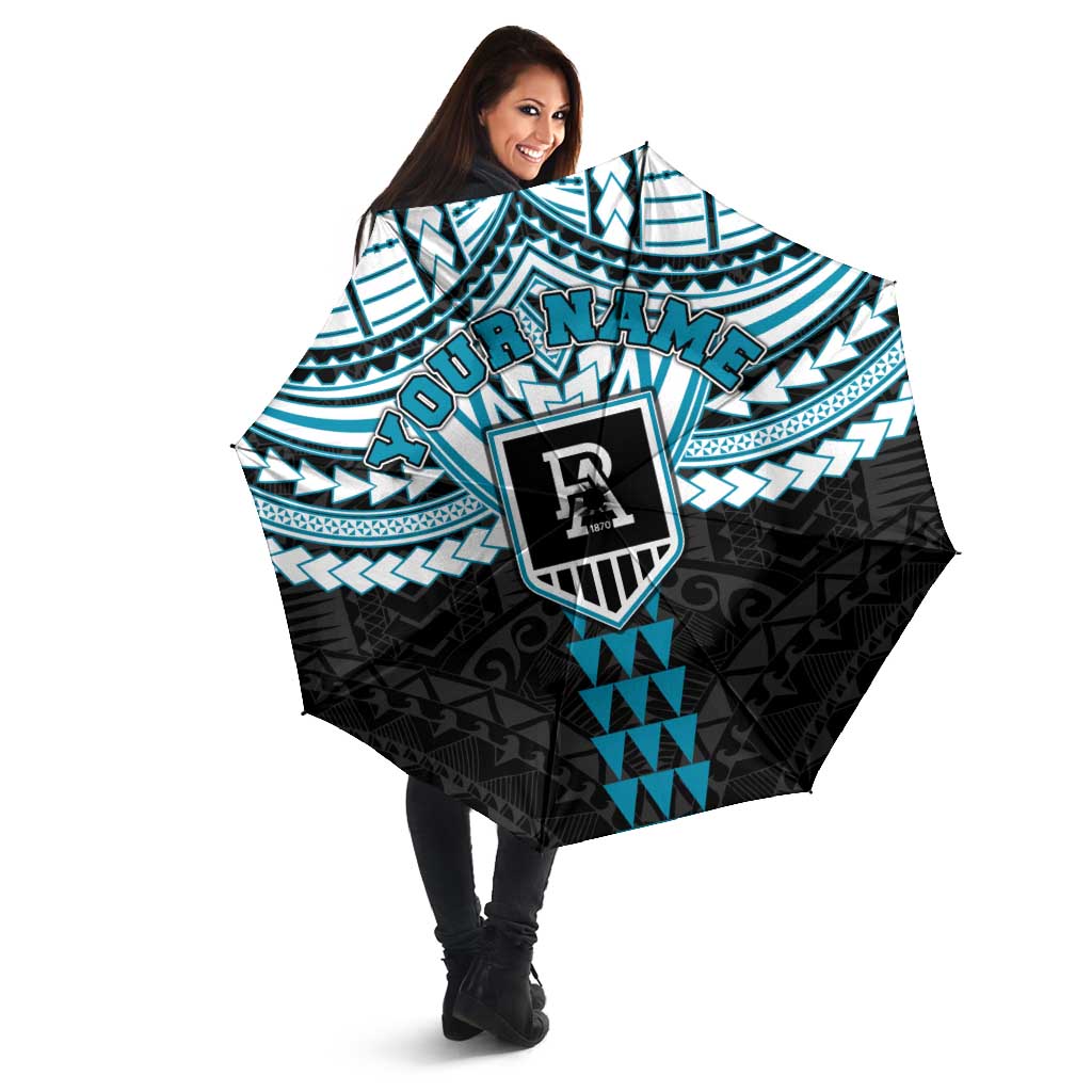 Personalized Port Adelaide Power Umbrella Polynesian Tribal Pattern Heritage Football