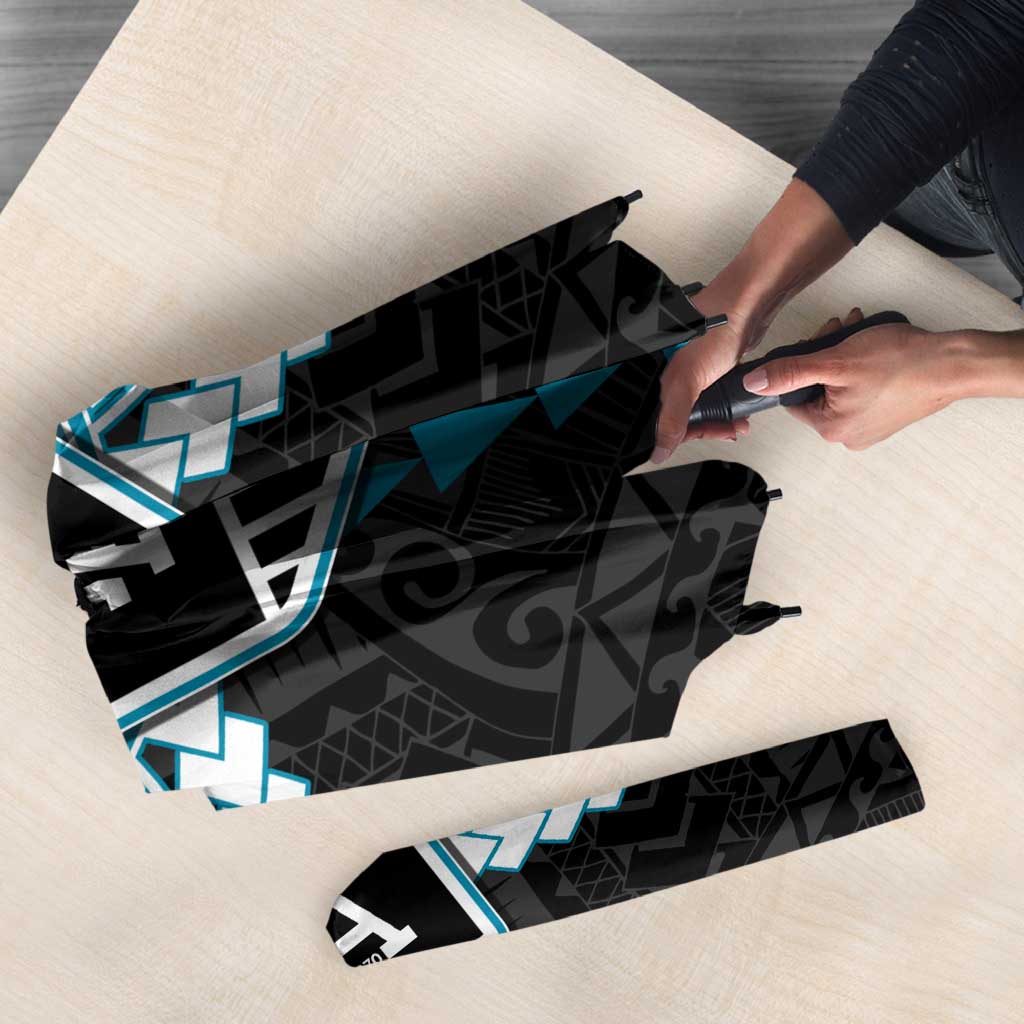 Personalized Port Adelaide Power Umbrella Polynesian Tribal Pattern Heritage Football