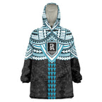 Personalized Port Adelaide Power Wearable Blanket Hoodie Polynesian Tribal Pattern Heritage Football