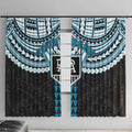 Personalized Port Adelaide Power Window Curtain Polynesian Tribal Pattern Heritage Football