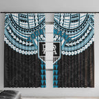 Personalized Port Adelaide Power Window Curtain Polynesian Tribal Pattern Heritage Football