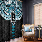 Personalized Port Adelaide Power Window Curtain Polynesian Tribal Pattern Heritage Football