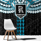 Personalized Port Adelaide Power Window Curtain Polynesian Tribal Pattern Heritage Football