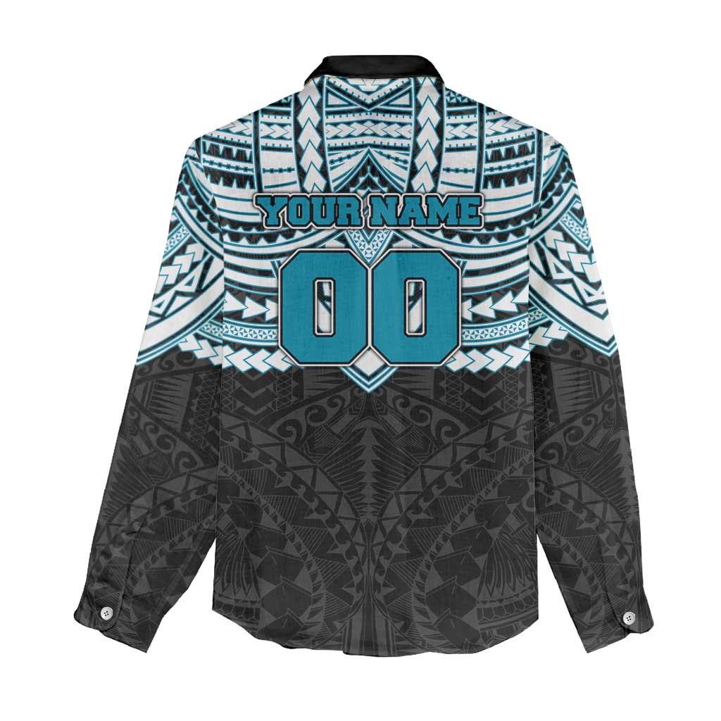 Personalized Port Adelaide Power Women Casual Shirt Polynesian Tribal Pattern Heritage Football