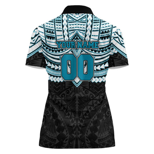 Personalized Port Adelaide Power Women Polo Shirt Polynesian Tribal Pattern Heritage Football