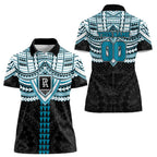 Personalized Port Adelaide Power Women Polo Shirt Polynesian Tribal Pattern Heritage Football