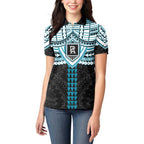 Personalized Port Adelaide Power Women Polo Shirt Polynesian Tribal Pattern Heritage Football
