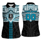 Personalized Port Adelaide Power Women Sleeveless Polo Shirt Polynesian Tribal Pattern Heritage Football