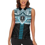 Personalized Port Adelaide Power Women Sleeveless Polo Shirt Polynesian Tribal Pattern Heritage Football