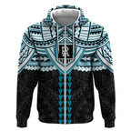 Personalized Port Adelaide Power Zip Hoodie Polynesian Tribal Pattern Heritage Football