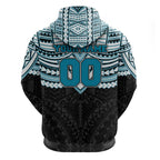 Personalized Port Adelaide Power Zip Hoodie Polynesian Tribal Pattern Heritage Football