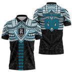 Personalized Port Adelaide Power Zipper Polo Shirt Polynesian Tribal Pattern Heritage Football