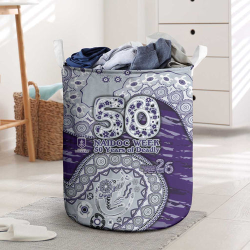 Fremantle Dockers NAIDOC Week 2026 Laundry Basket Australian Aboriginal Dot Art Dreamtime Pattern Style