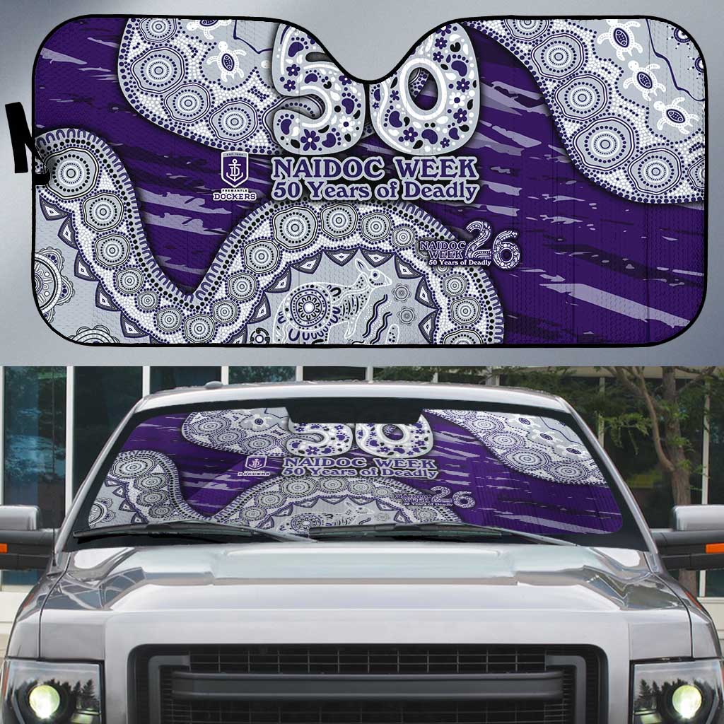 Fremantle Dockers NAIDOC Week 2026 Auto Sun Shade Australian Aboriginal Dot Art Dreamtime Pattern Style