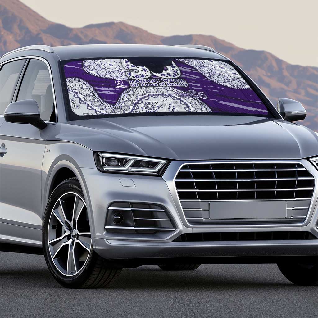 Fremantle Dockers NAIDOC Week 2026 Auto Sun Shade Australian Aboriginal Dot Art Dreamtime Pattern Style