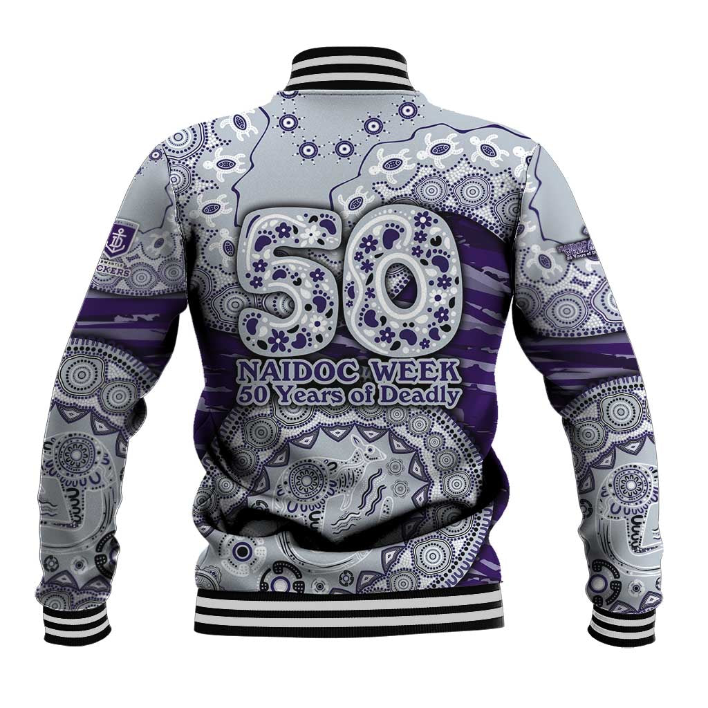 Fremantle Dockers NAIDOC Week 2026 Baseball Jacket Australian Aboriginal Dot Art Dreamtime Pattern Style
