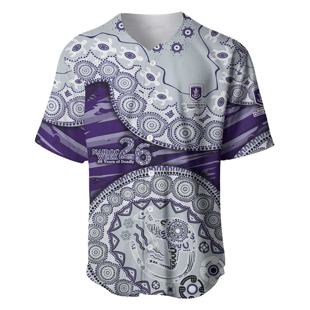 Fremantle Dockers NAIDOC Week 2026 Baseball Jersey Australian Aboriginal Dot Art Dreamtime Pattern Style