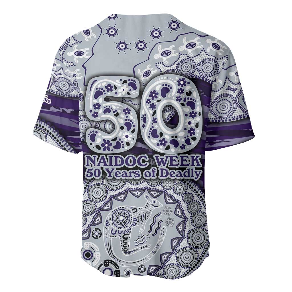 Fremantle Dockers NAIDOC Week 2026 Baseball Jersey Australian Aboriginal Dot Art Dreamtime Pattern Style